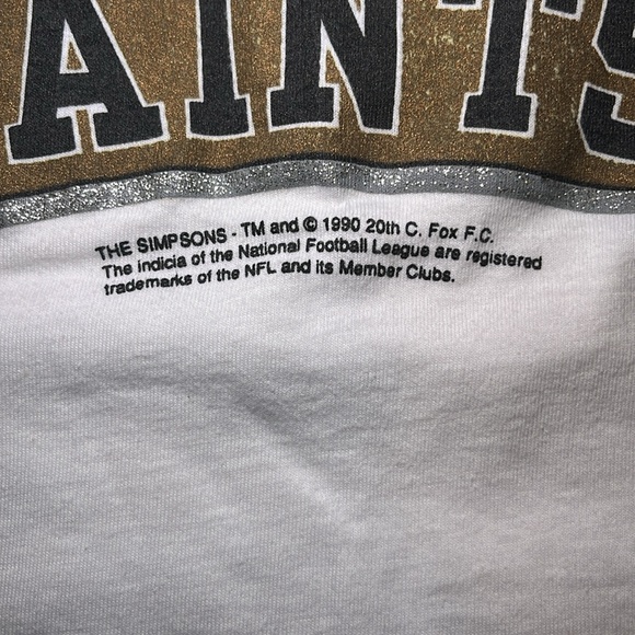 Vintage 90s Bart Simpson + New Orleans Saints NFL Tee Shirt - Picture 3 of 4